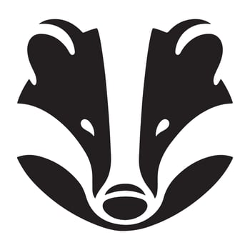 Silhouette Badger Head Illustration for Wildlife Design Needs vector