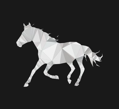 Triangular horse, geometric trendy line design. illustration vector