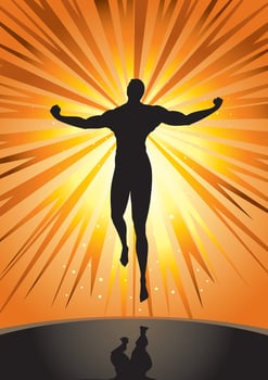 Power Up Human Body, Male Silhouette vector
