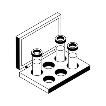 Premium icon of lab test tube rack designed in isometric style. vector