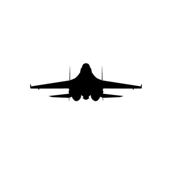 Silhouette of the Jet Fighter, Fighter aircraft are military aircraft designed primarily for air-to-air combat. Editable vector