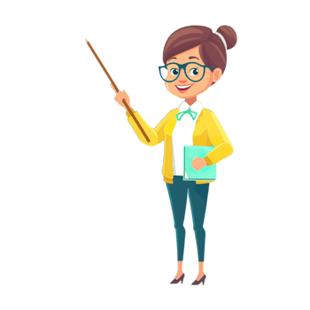 Teacher with pointer and pencil png