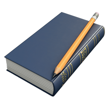 A pencil is sitting on top of a book png