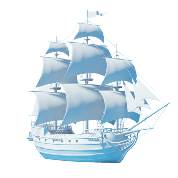 3D rendered white ship sailing the seas png