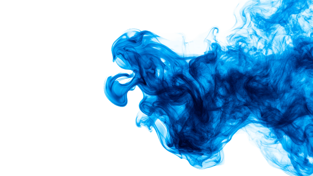 Blue ink swirling abstract form, artistic creation, liquid design, cut out transparent png