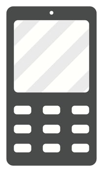 Old mobile phone flat icon isolated on white background. vector