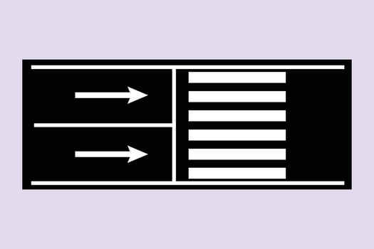 Crossing road markings. Road signs Concept. Colored flat illustration isolated vector