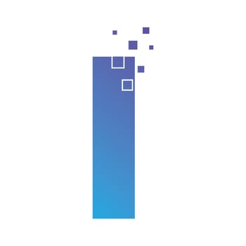 Initial letter i alphabet pixel style logo vector