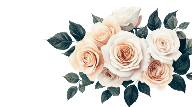 Pastel Roses Arrangement on Black, Floral Beauty, cut out transparent png