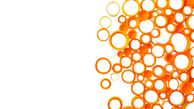 Orange circles, black background composition, cut out transparent png