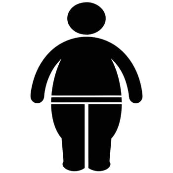 Obese Person Icon Overweight Figure Symbol Human Body Silhouette Shape vector
