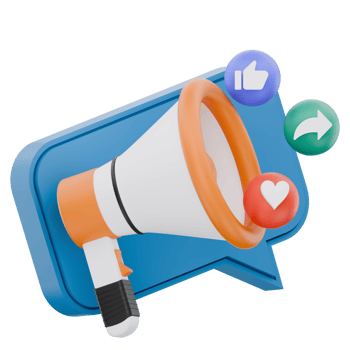 3D Megaphone for Social Media Marketing Campaigns png