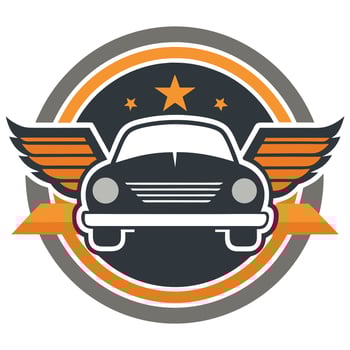 Car With Wings And Stars Logo vector