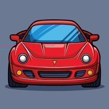 Cartoon Illustration Of A Red Sportscar vector