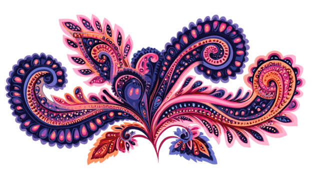 Paisley pattern colorful ethnic ornament design, cut out transparent png