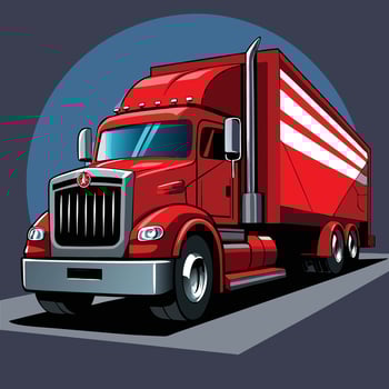 Red Delivery Truck Vehicle Transport vector