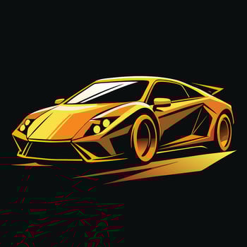 Golden Luxury Car Illustration Design vector
