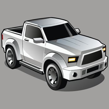 Isolated White Pickup Truck Illustration vector