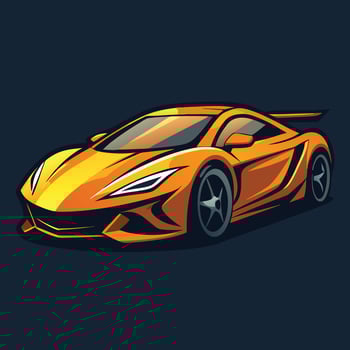 Orange Modern Sports Car Illustration vector