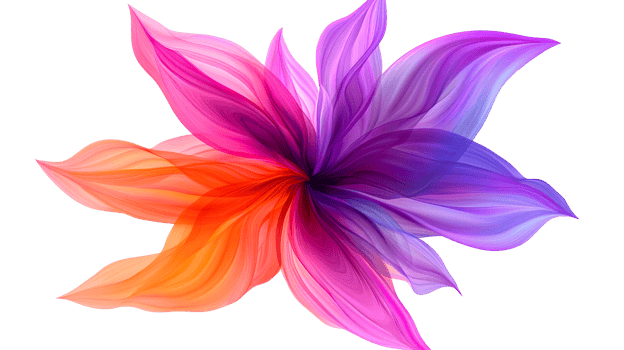Colorful abstract flower petals, modern floral element, design, cut out transparent png