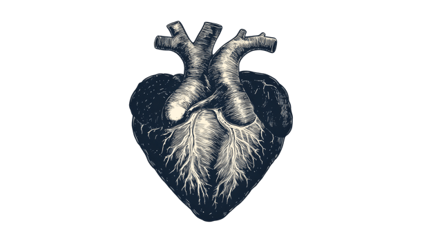 Anatomical Heart Sketch, Medical Illustration, Cardiovascular Art, Cut Out Transparent png