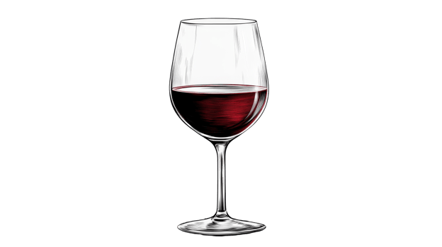 Goblet with red wine stands on black background , cut out transparent png