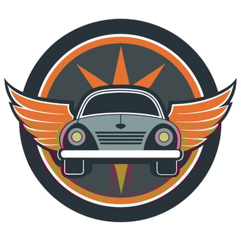 Retro Car With Wings Illustration vector
