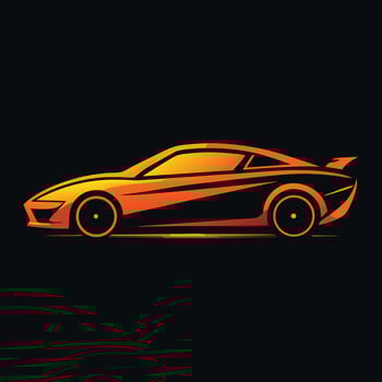 Sports Car Orange Gradient Design vector