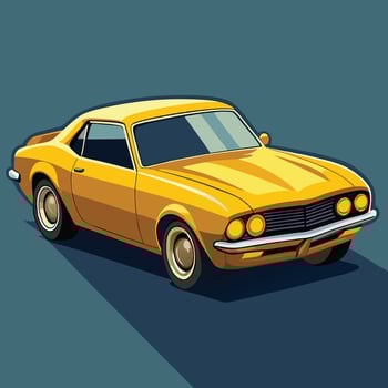 Illustration Of A Golden Classic Car vector