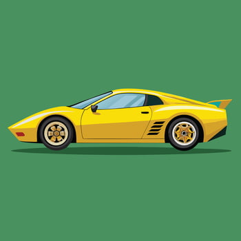 Yellow Sports Car Vehicle Automotive Illustration vector