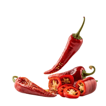 Fresh Red Chili Pepper, Whole and Sliced Arrangement png
