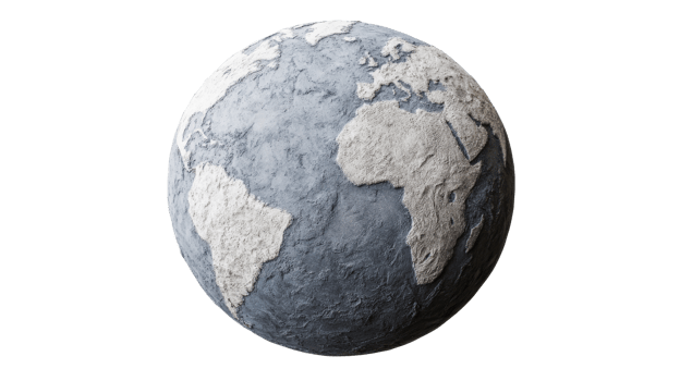 World Model with Continents, Textured Sphere, Earth, Isolated, cut out transparent png