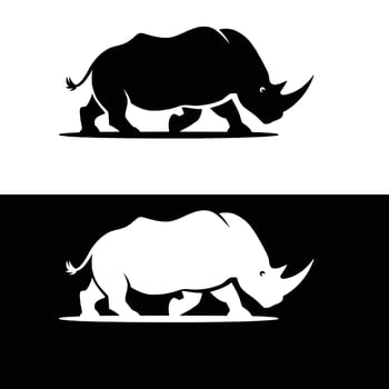 Fierce Cartoon Rhino vector