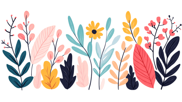 Flowerbed with Vibrant Plants and Daisy, cut out transparent png