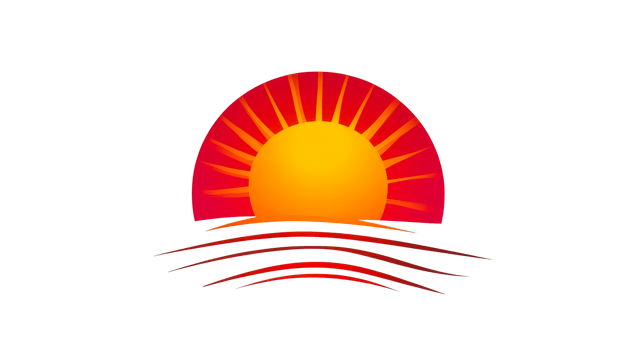 Sunset silhouette, vibrant colors, graphic design element, cut out transparent png