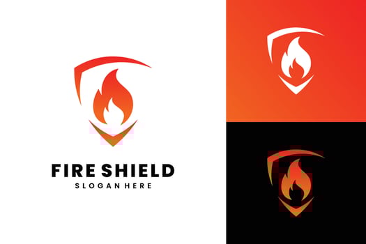 Fire Shield Logo Design vector