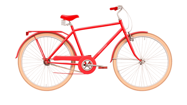 Red Bicycle Vintage Style With White Spokes, Wheels, Transport, cut out transparent png