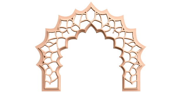 Intricate architectural arch design on transparent background png