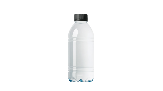 Clear plastic bottle filled with water on transparent background png