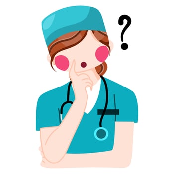 Nurse with stetochocope be thinking expression vector