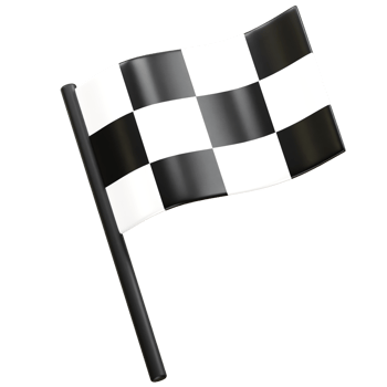 Racing flag icon 3d render illustration. Finish line race flag icon 3d png