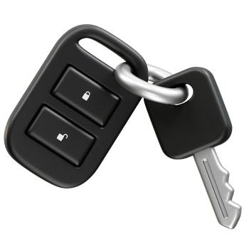 Car key with remote control icon 3d render illustration png