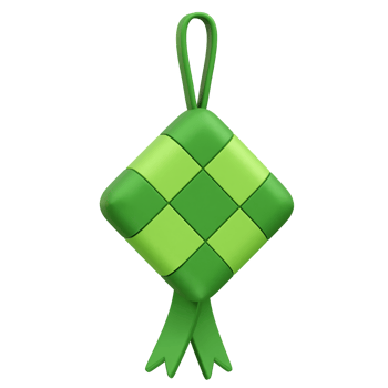 Ketupat Eid and Ramadan icon 3d. Ketupat icon 3d rendering illustration png