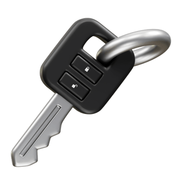 Car key with a keyring icon 3d rendering illustration png