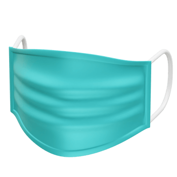Blue medical mask icon 3d. Surgical mask icon 3d illustration png