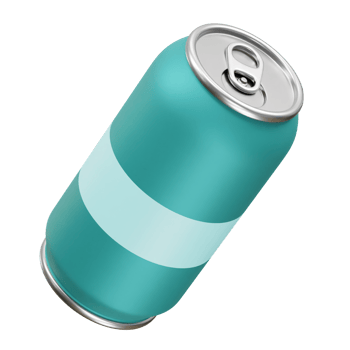 Teal soda can icon 3d rendering illustration Drink can icon illustration 3d png