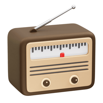 Vintage Radio icon 3d rendering illustration png
