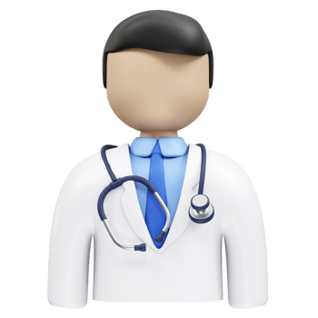 Doctor with Stethoscope icon 3d rendering illustration png