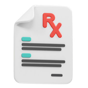 Medical prescription icon 3d rendering illustration. Prescription icon 3d rendering illustration png
