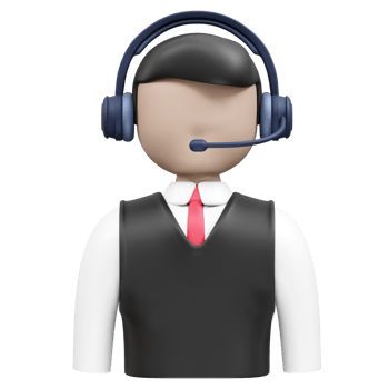 Customer service representative wearing a headset icon 3d. Customer support 3d icon illustration png